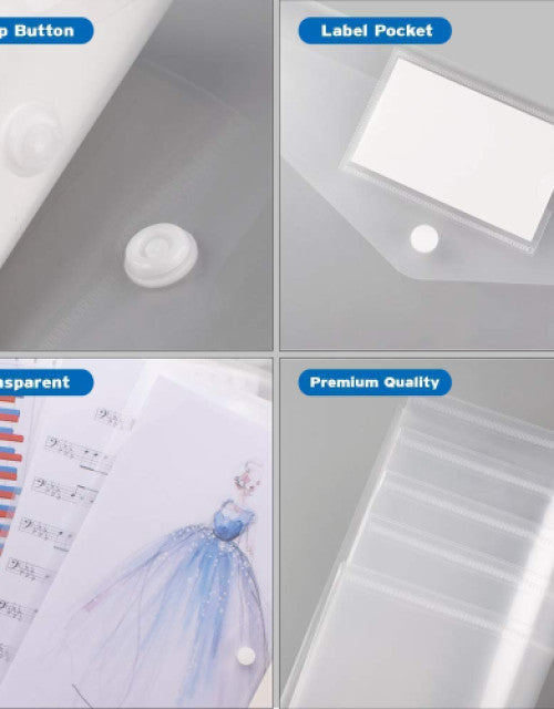 A4 Legal Side Opening Document File Bag, My Clear Plastic Container White - Multipurpose (Pack of 20)