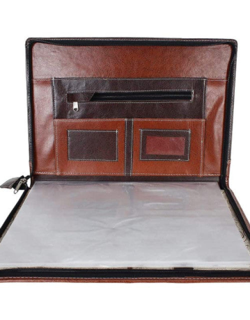 Multipurpose Leatherette Professional File Folder Certificate, Executive File B4 Size Document Holder with 20 Leafs